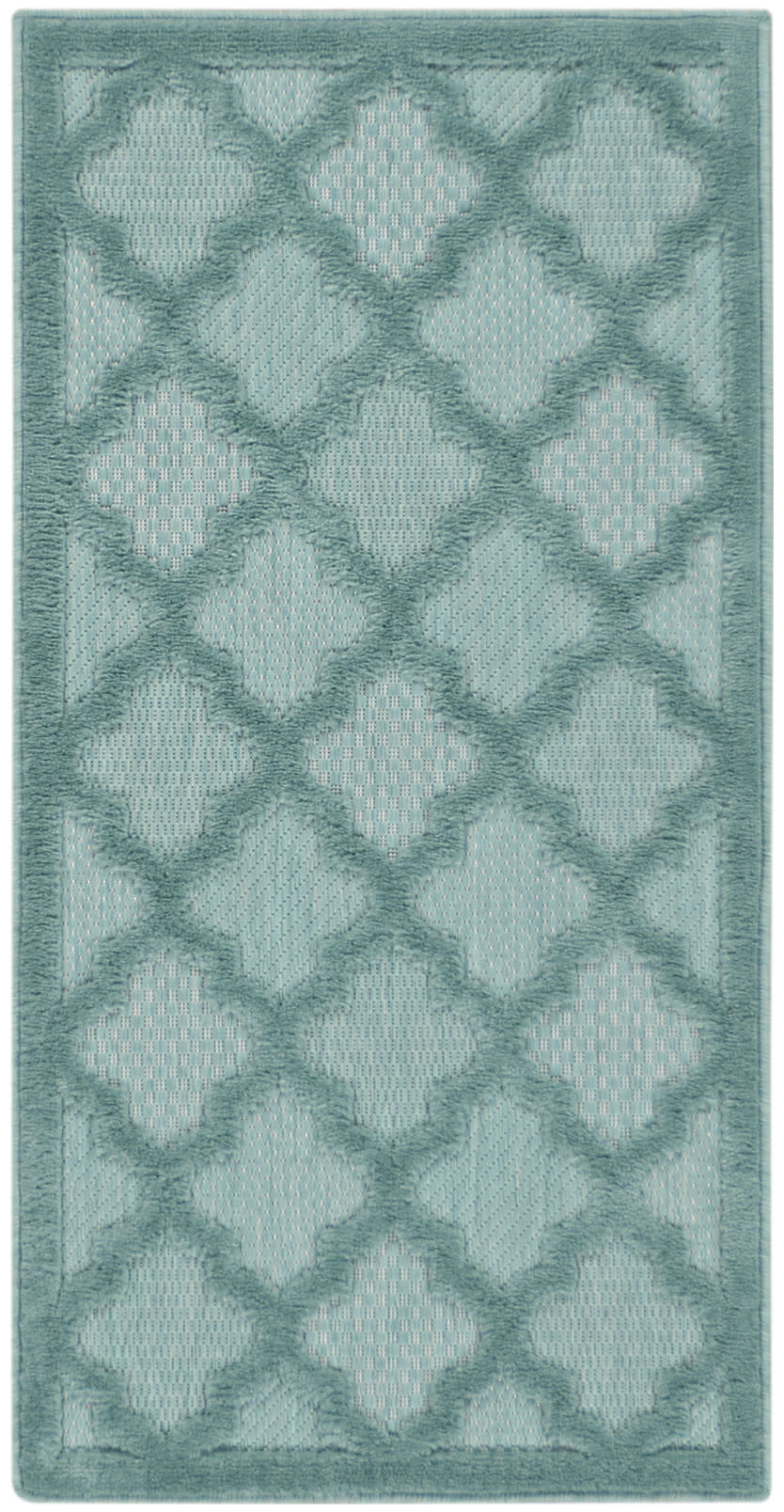 Nourison Home Easy Care NES01 Aqua Teal Contemporary Flat Weave Rug