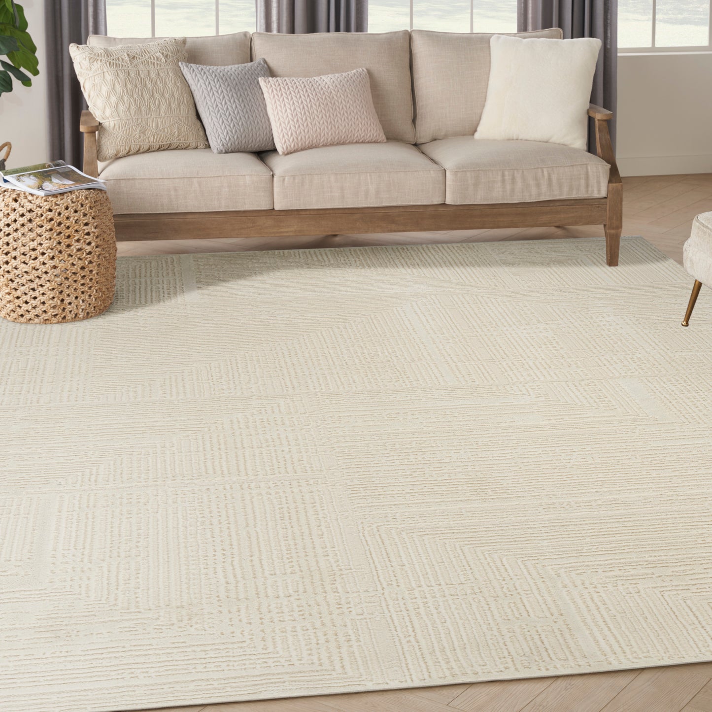 Nourison Home Sustainable Trends  Ivory  Contemporary