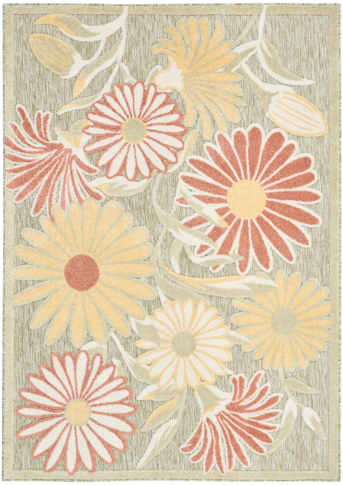 Nourison Home Aloha ALH33 Sage Rose Contemporary Power-loomed Rugs