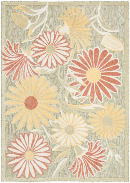 Nourison Home Aloha ALH33 Sage Rose Contemporary Power-loomed Rugs