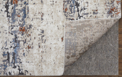 Feizy Gilmore  Ivory Blue Modern/Bohemian & Eclectic/Casual