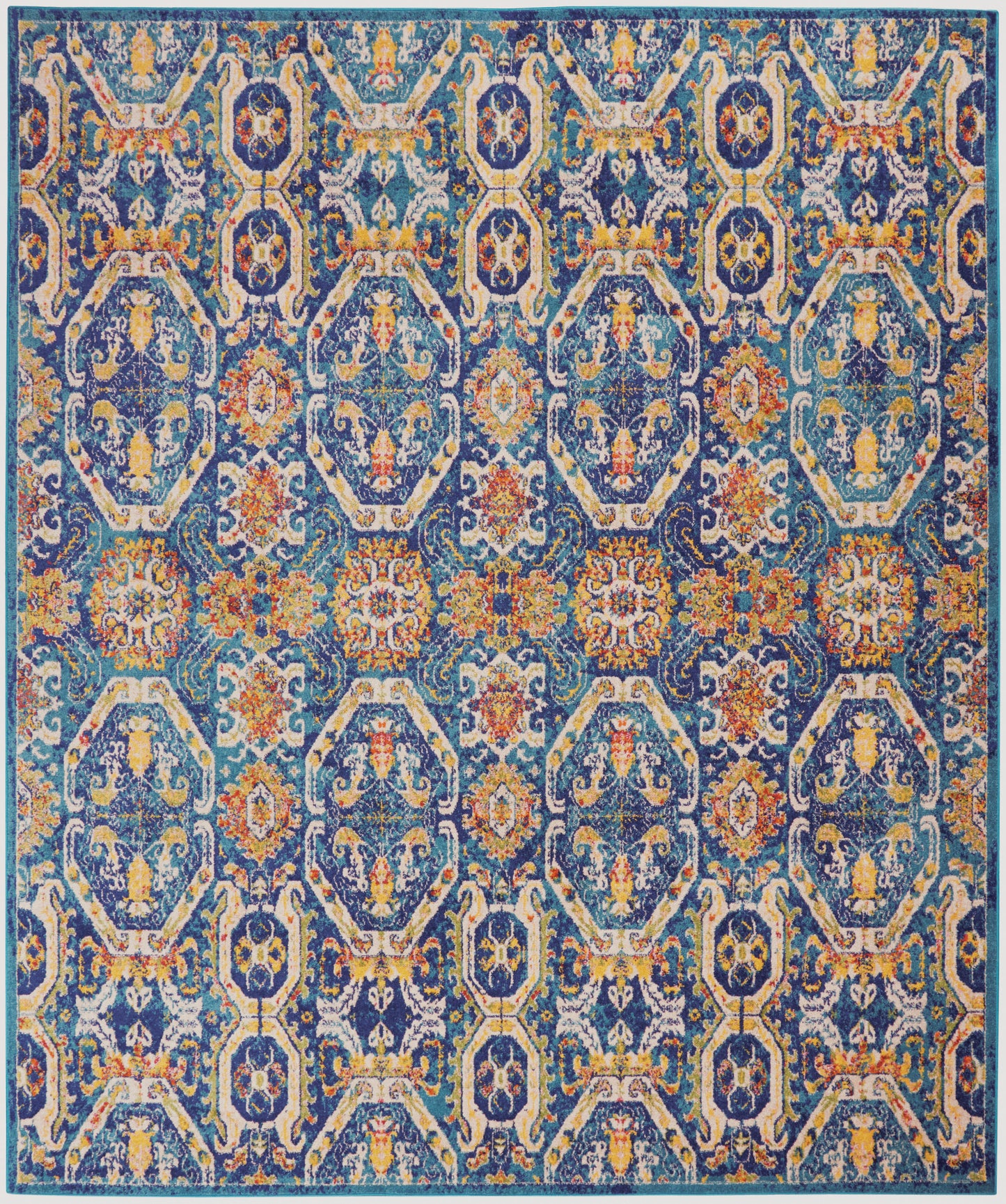 Nourison Home Allur ALR05 Blue Multicolor Transitional Power-loomed Rug