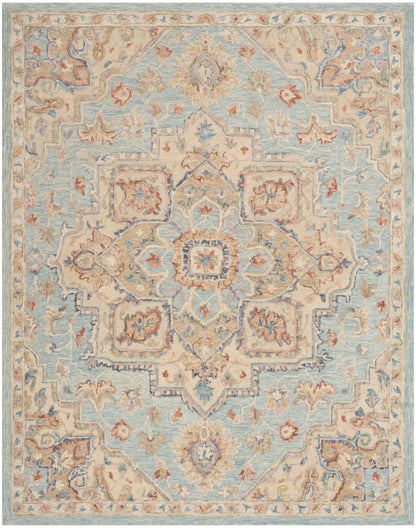 Nourison Home Maison MSO06 Light Blue Ivory Traditional Hand Tufted Rug