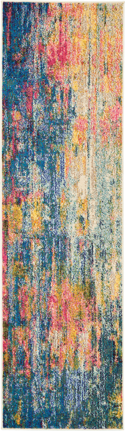 Nourison Home Celestial CES09 Blue Yellow Contemporary Power-loomed Rugs