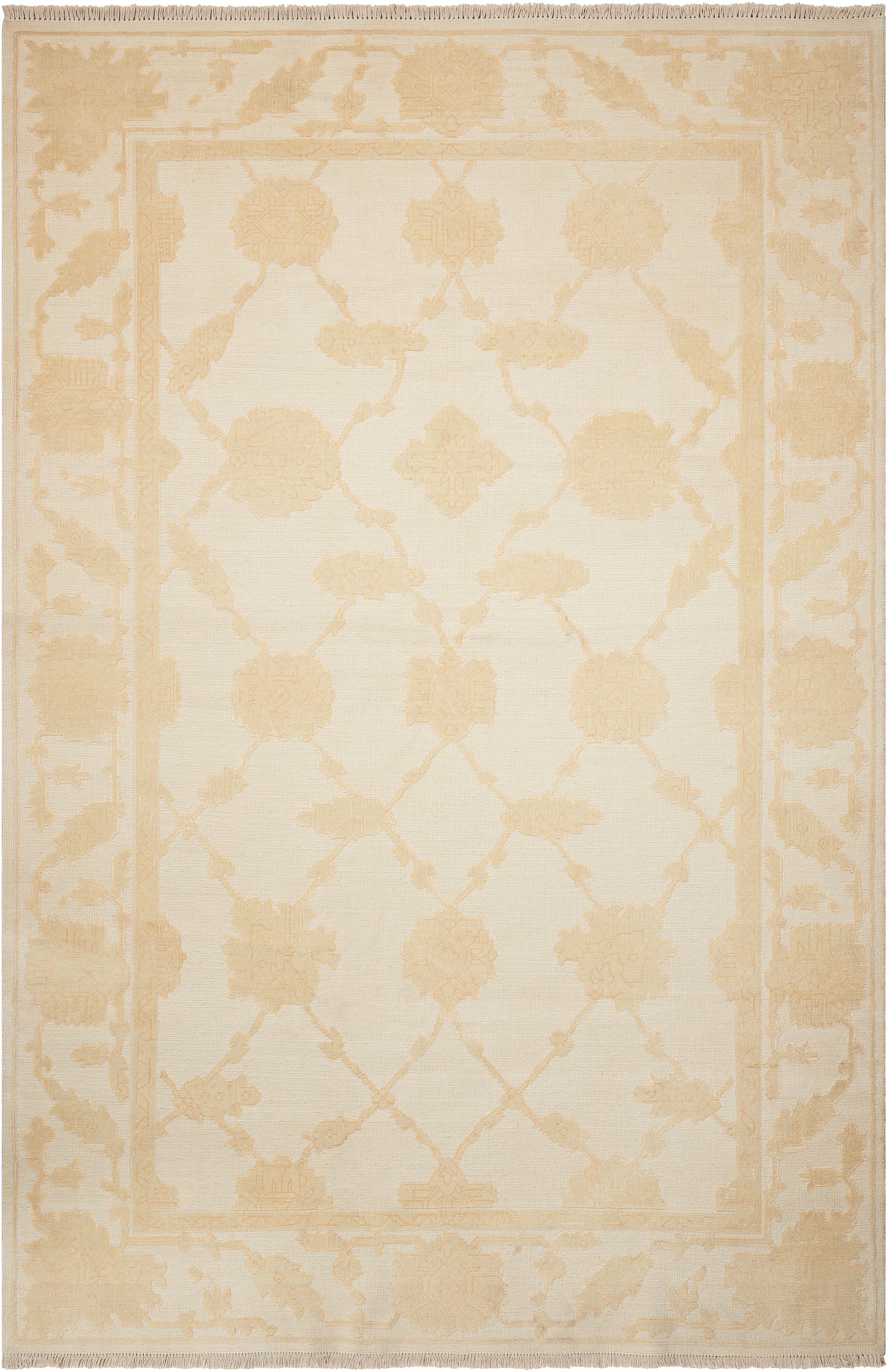 Nourison Home Silk Pointe SKP1 Ivory Traditional Hand Knotted Rug