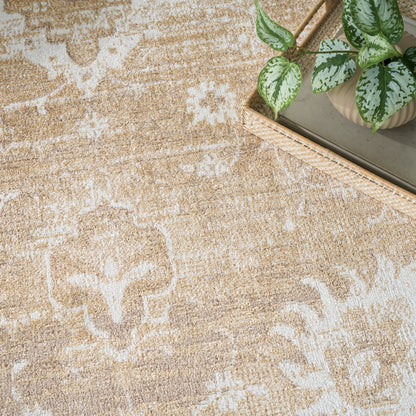 Nourison Home Astra Machine Washable  Ivory Gold  Traditional