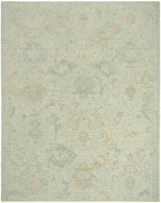 Nourison Home Ravello  Aqua Taupe  Traditional