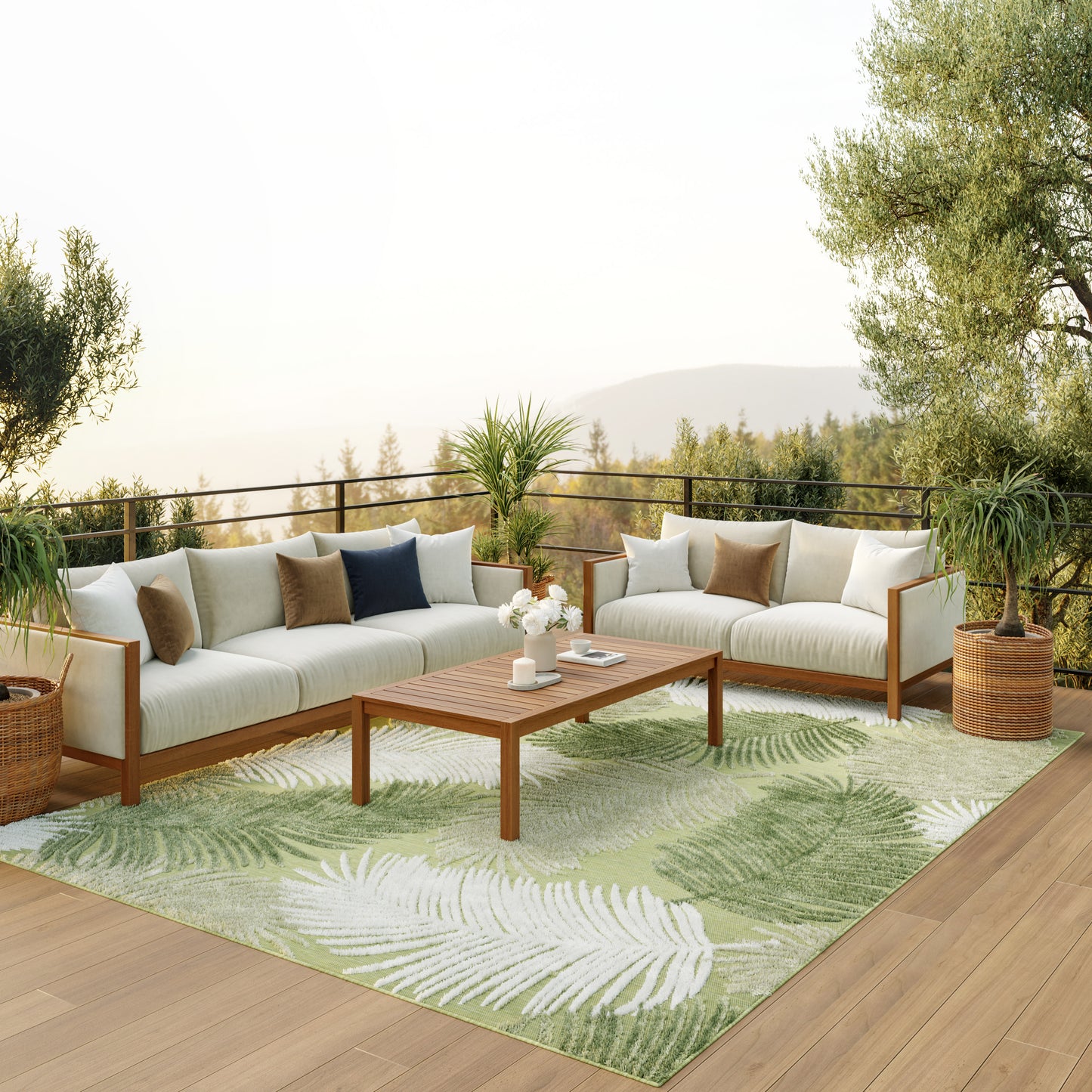 Nourison Home Suncoast  Green  Contemporary