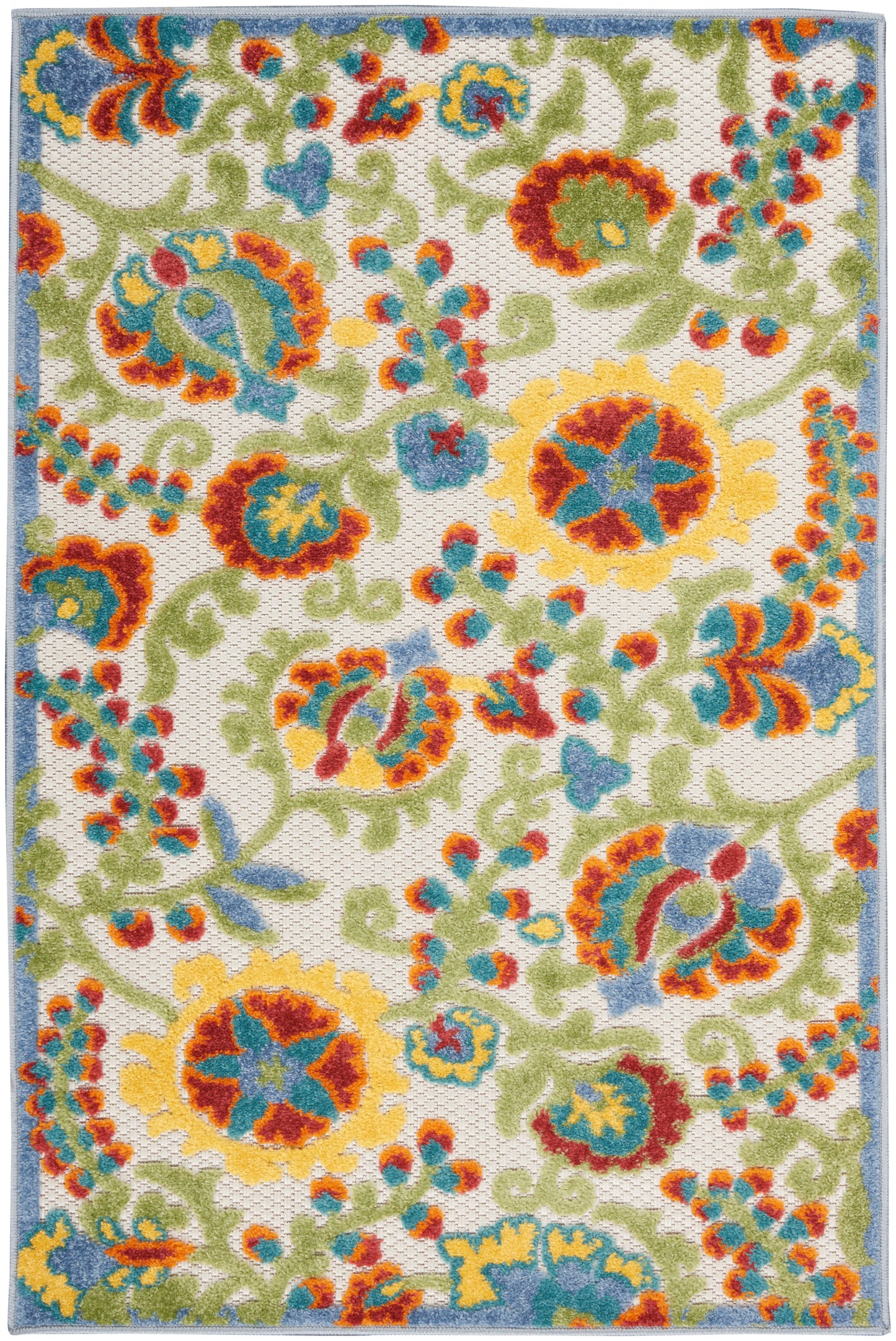 Nourison Home Aloha ALH17 Ivory Multicolor Contemporary Power-loomed Rugs