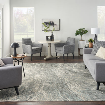 Nourison Home Marmara  Charcoal Ivory  Contemporary