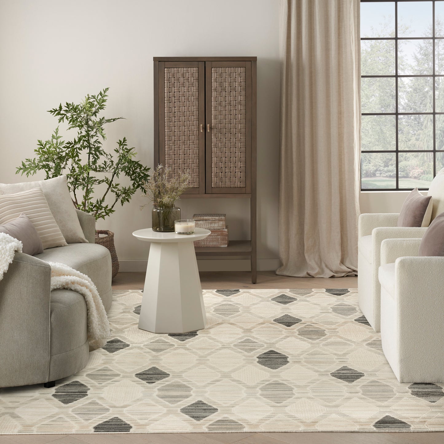 Nourison Home Serenity Home  Beige Grey  Contemporary