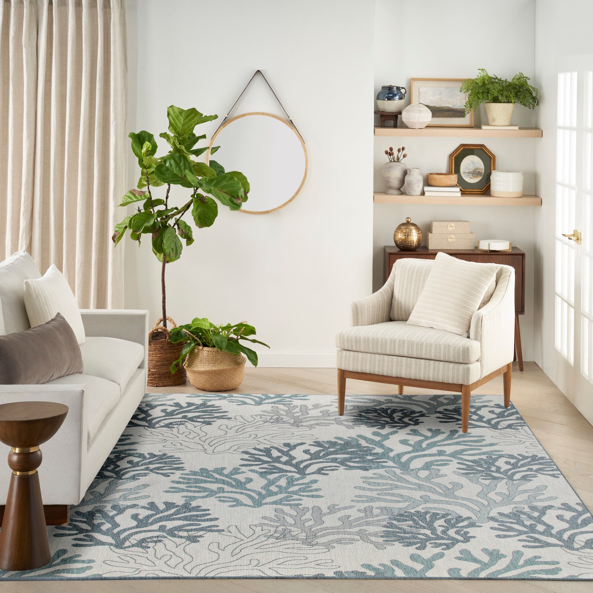 Nourison Home Garden Oasis  Blue  Contemporary