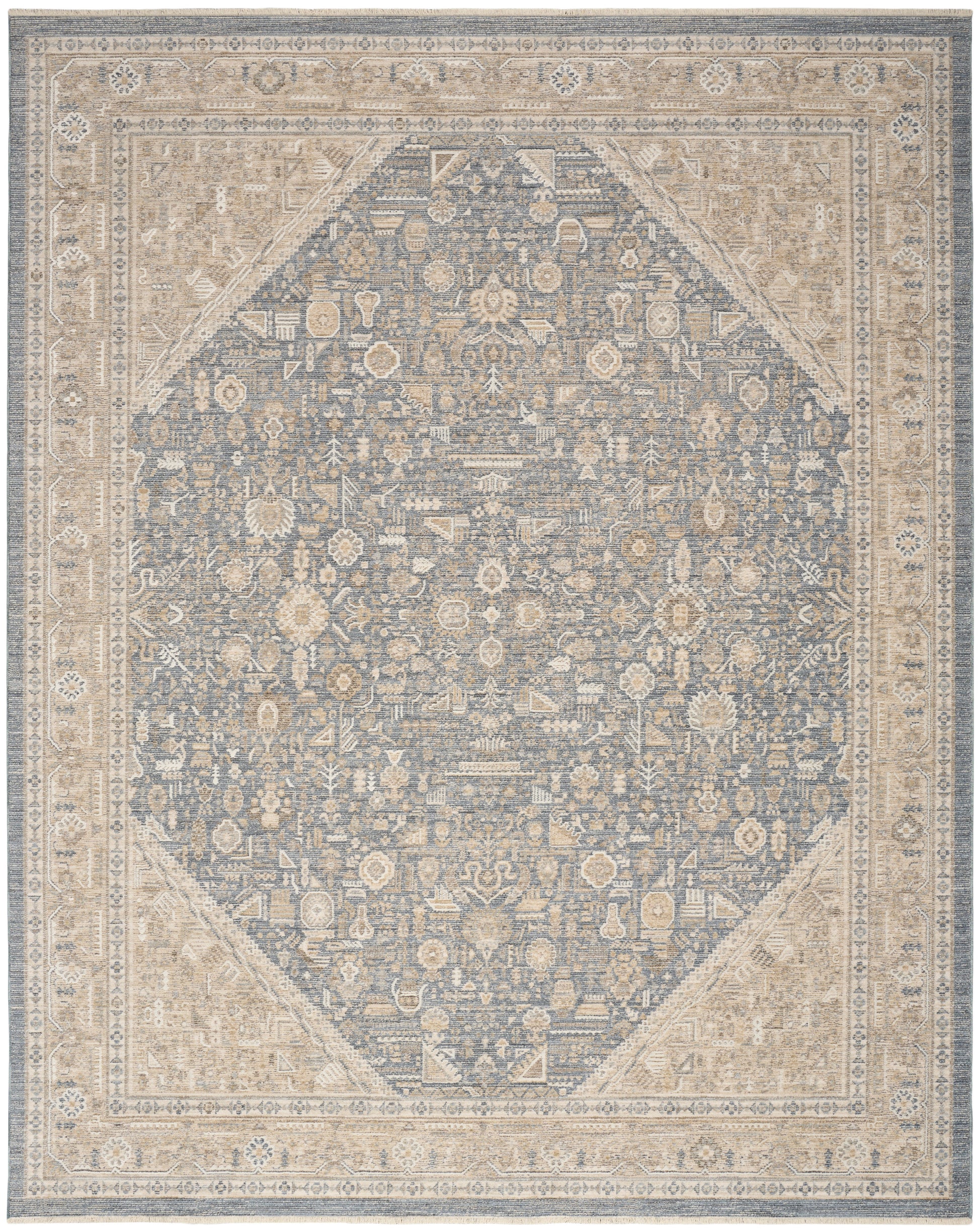Nourison Home Retreat  Ivory Blue  Traditional