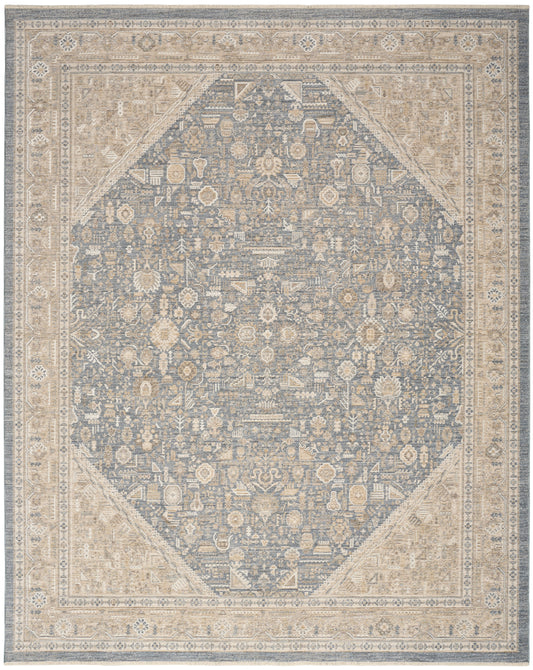 Nourison Home Retreat  Ivory Blue  Traditional