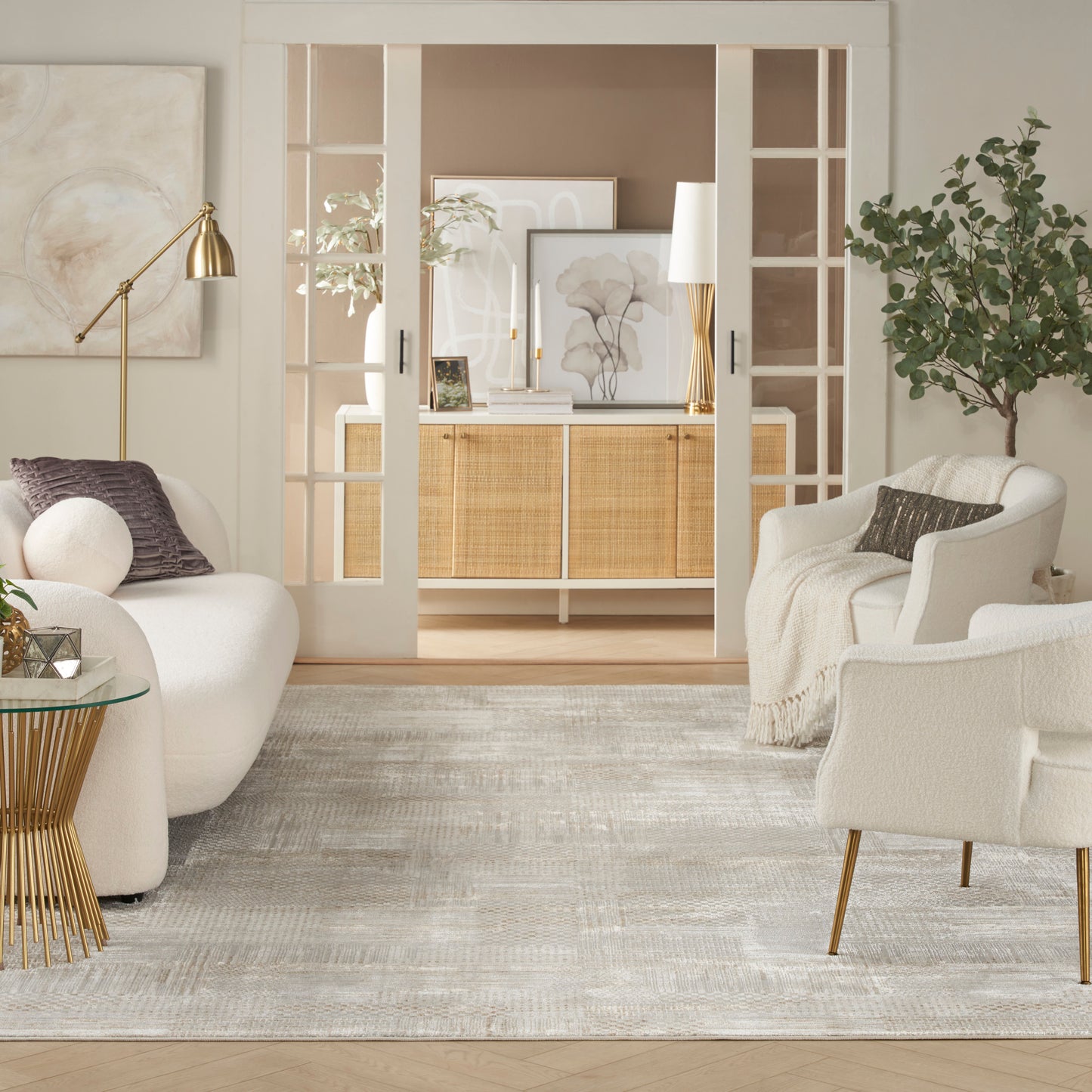 Nourison Home Glitz  Silver Grey  Contemporary