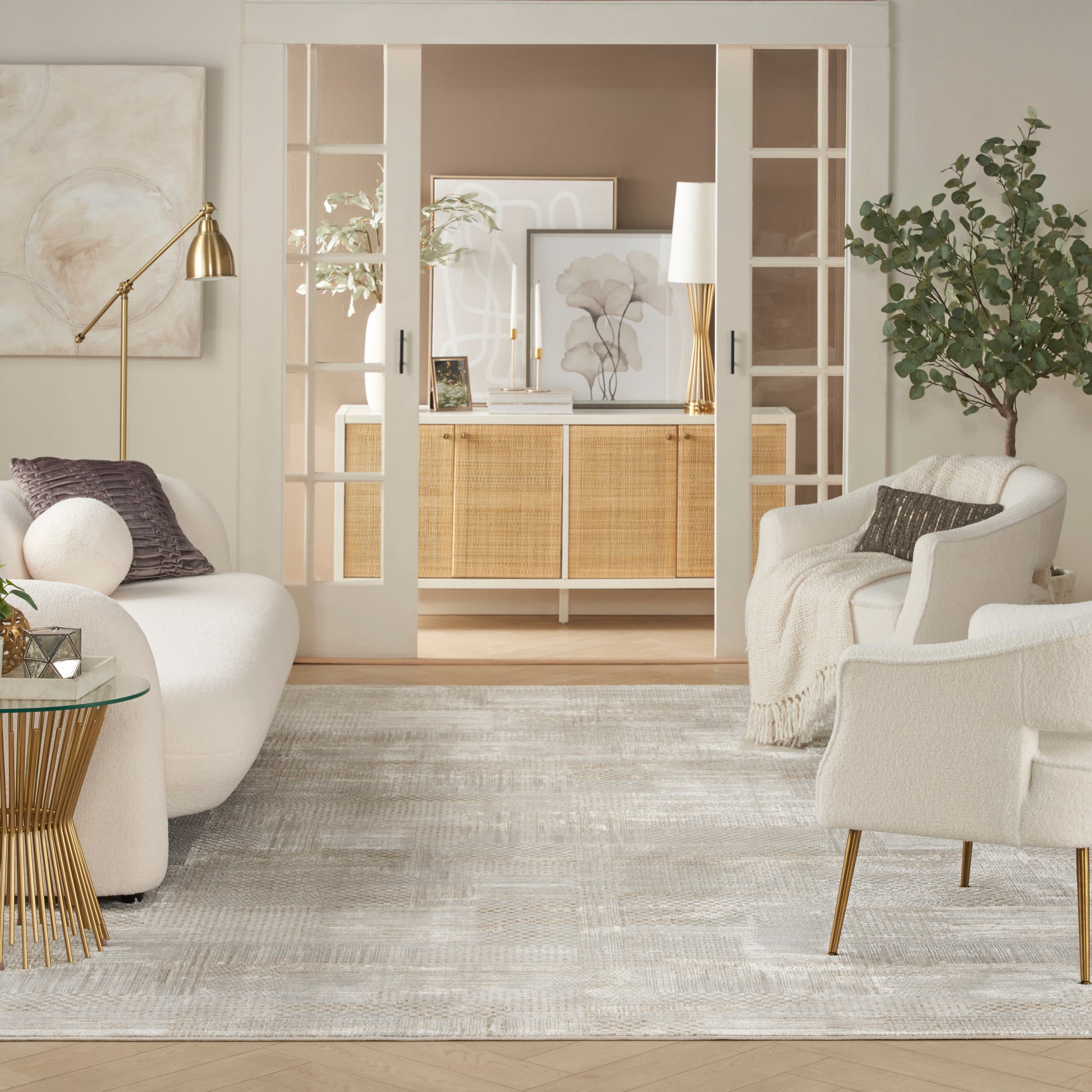 Nourison Home Glitz  Silver Grey  Contemporary