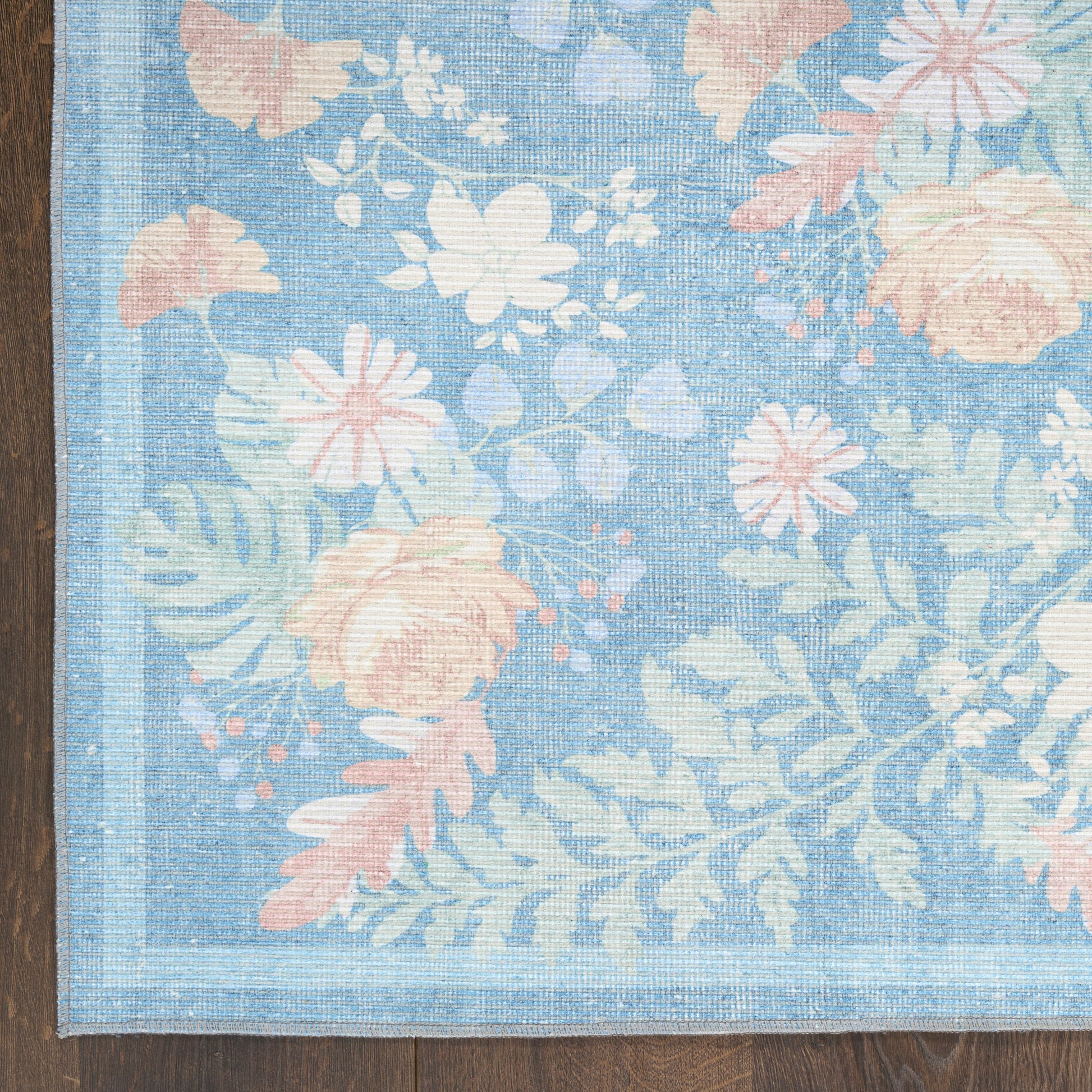 Nourison Home Botanical Washables  Blue Multicolor  Contemporary