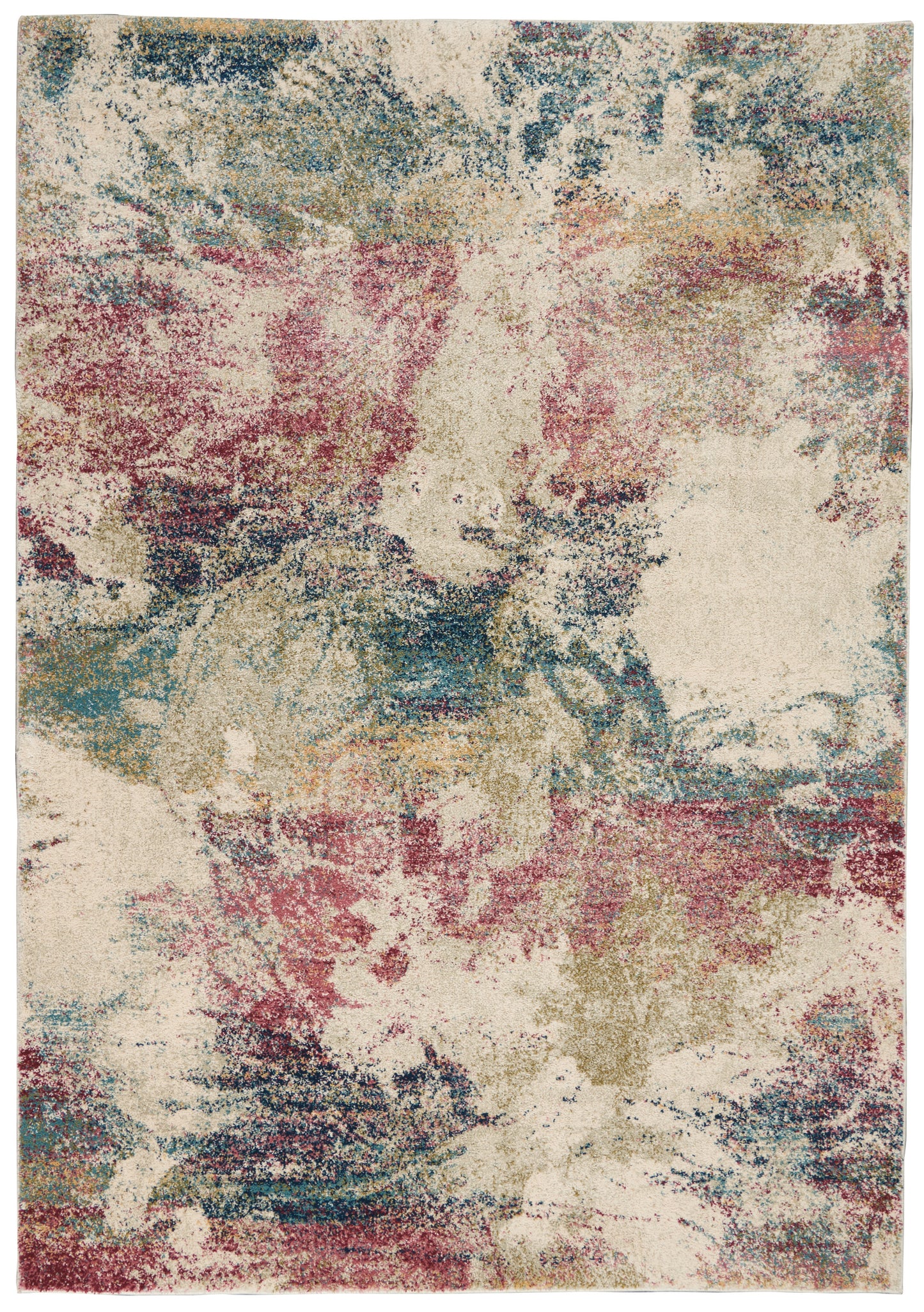 Nourison Home Fusion FSS17 Cream Multicolor Contemporary Power-loomed Rug