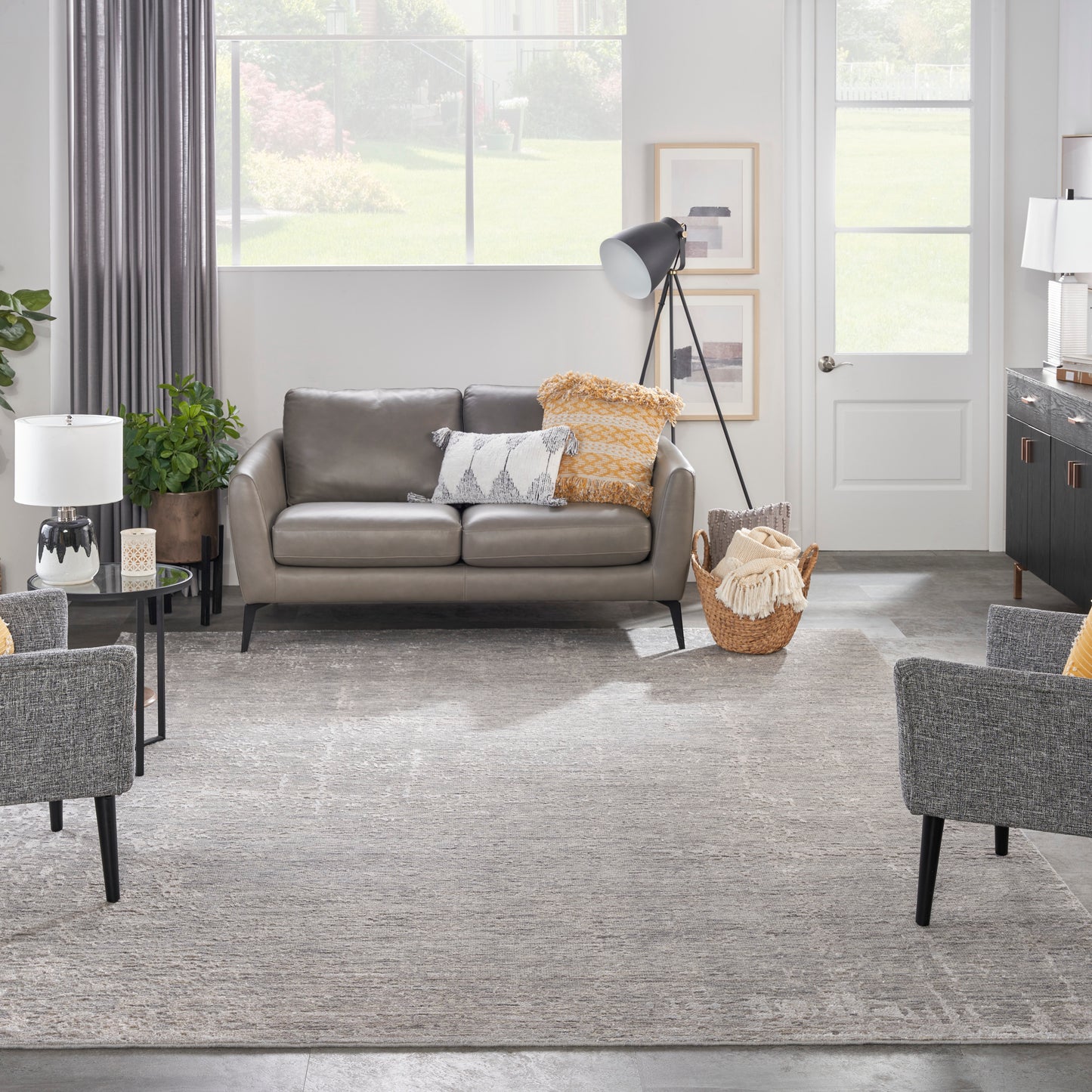 Nourison Home Luna  Grey Silver  Contemporary