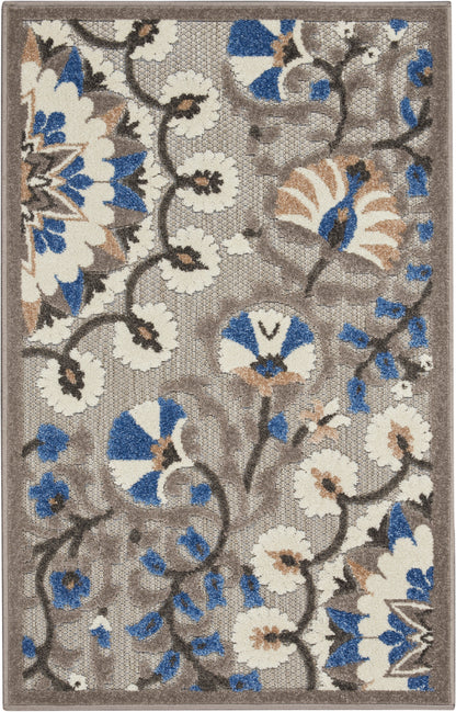 Nourison Home Aloha ALH20 Grey Multicolor Contemporary Power-loomed Rugs
