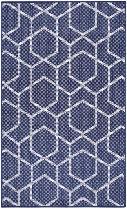 Nourison Home Horizon Indoor/Outdoor HOZ01 Navy Contemporary Power-loomed Rug