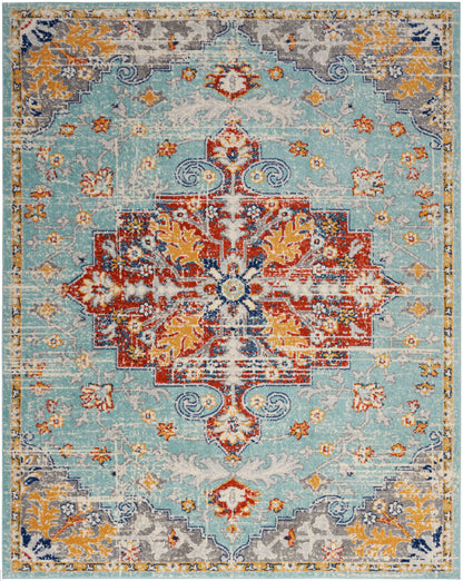 Nourison Home Passion PSN52 Aqua Multicolor Traditional Power-loomed Rugs