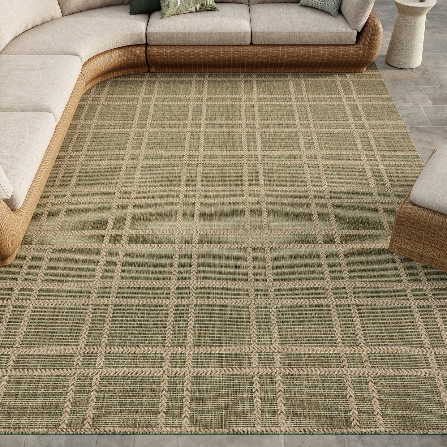 Nourison Home Horizon Indoor/Outdoor  Green  Contemporary