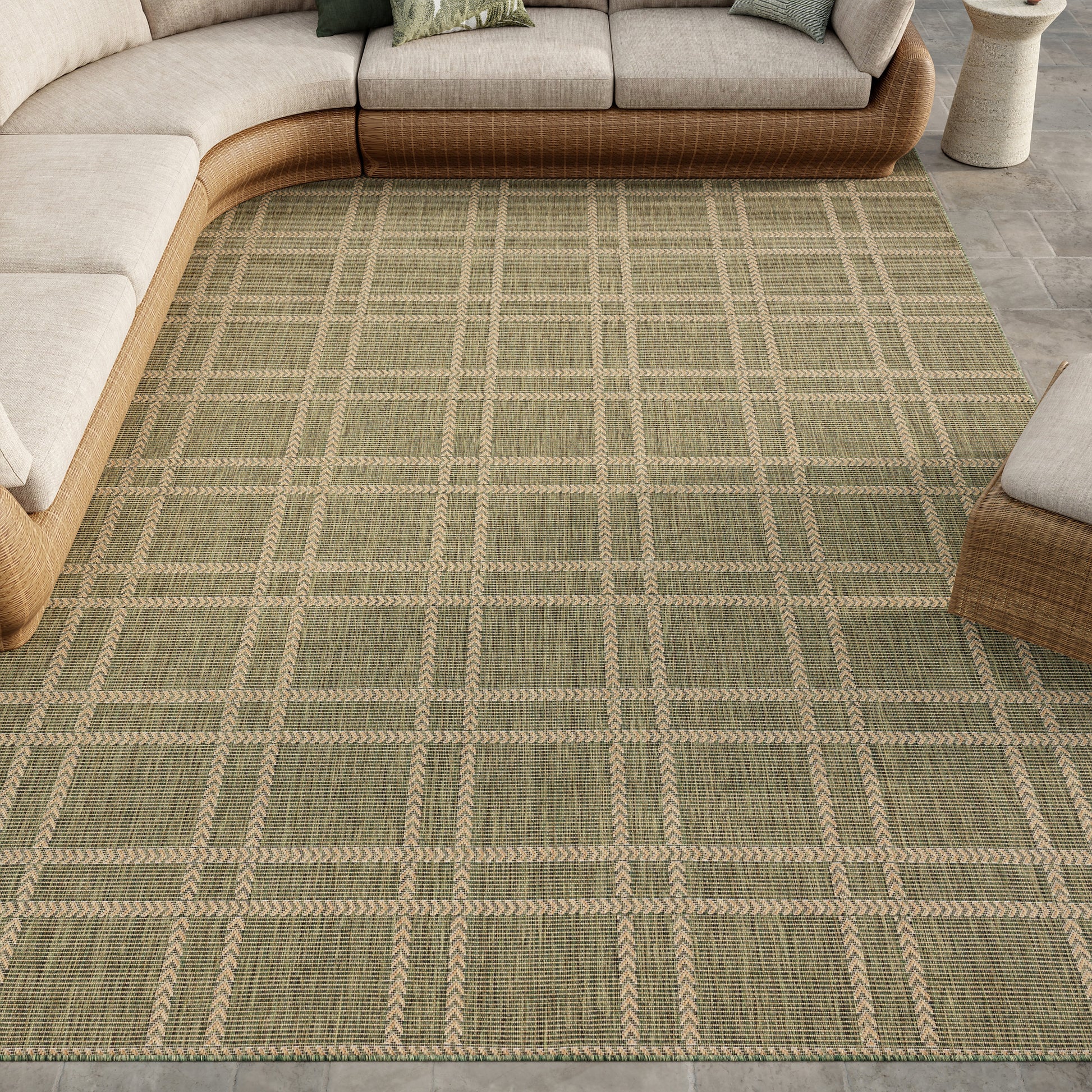 Nourison Home Horizon Indoor/Outdoor  Green  Contemporary