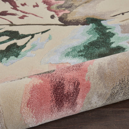 Nourison Home Prismatic  Beige Multicolor  Contemporary