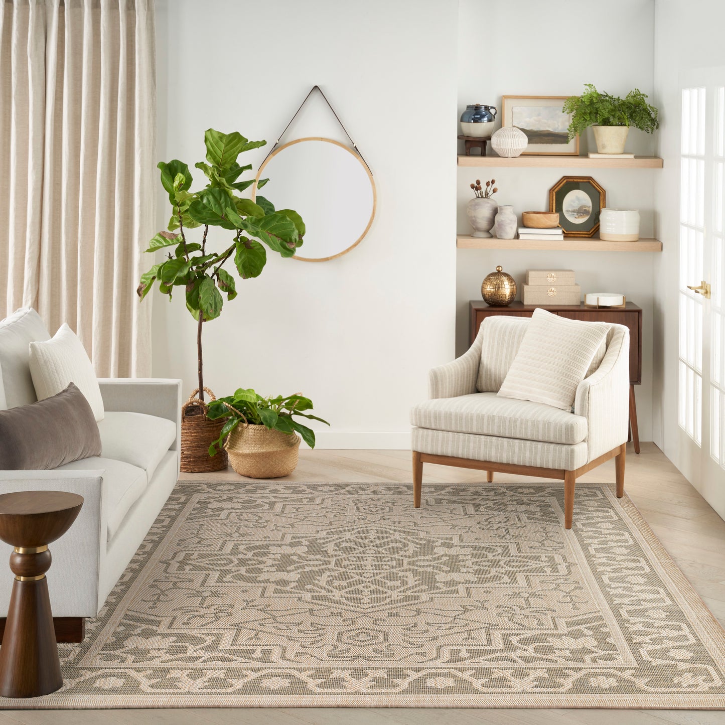 Nourison Home Tulum  Taupe Olive  Contemporary