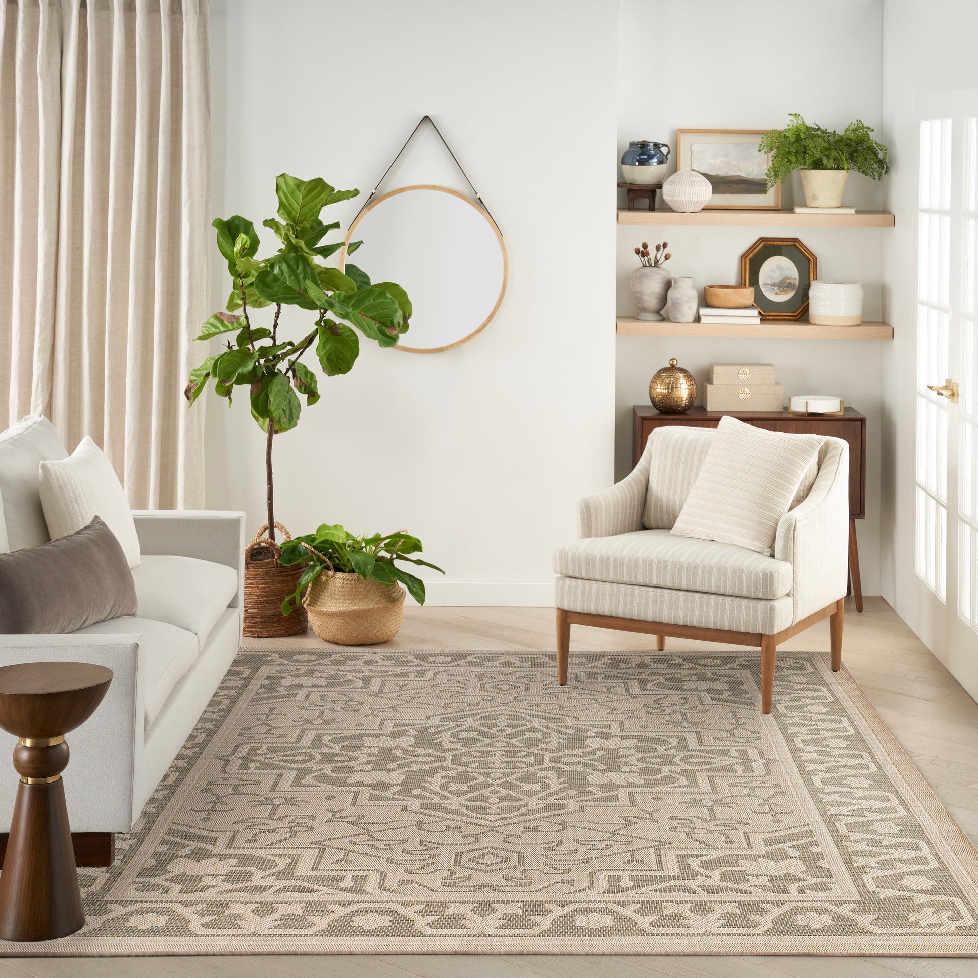 Nourison Home Tulum  Taupe Olive  Contemporary