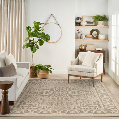 Nourison Home Tulum  Taupe Olive  Contemporary