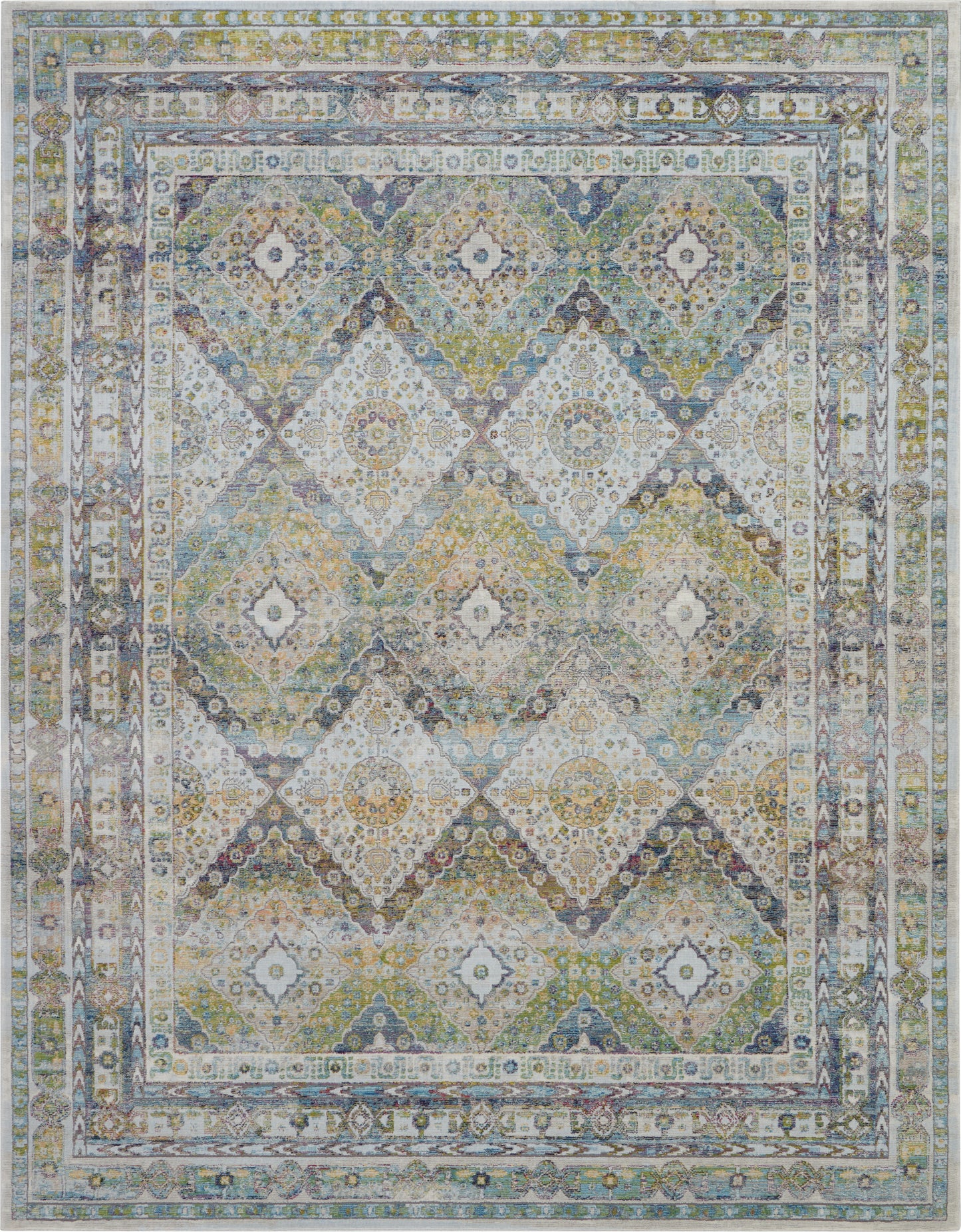 Nourison Home Ankara Global ANR07 Blue Green Traditional Power-loomed Rug