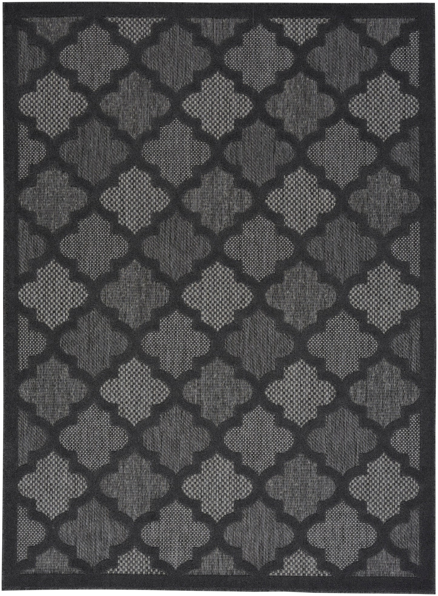 Nourison Home Easy Care NES01 Charcoal Black Contemporary Flat Weave Rug