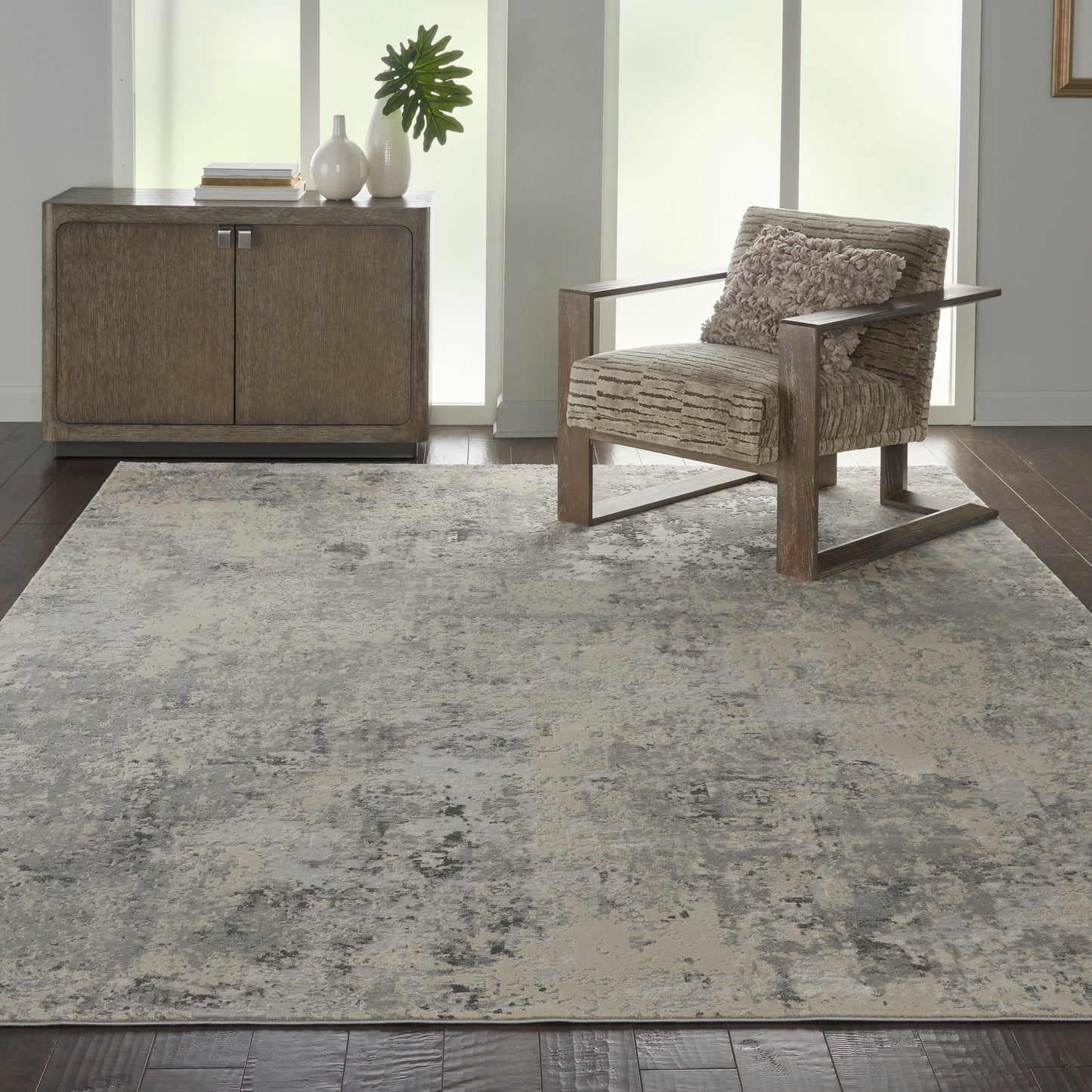Nourison Home Rustic Textures  Grey Beige  Contemporary