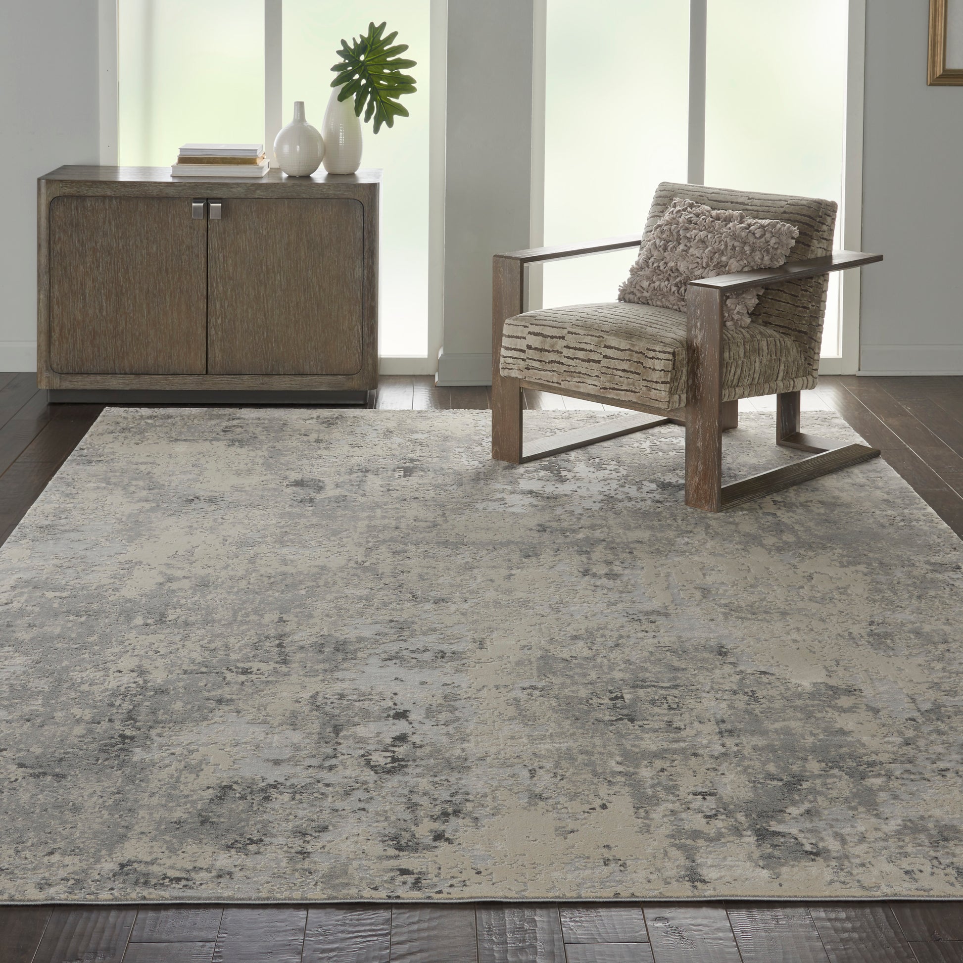 Nourison Home Rustic Textures  Grey Beige  Contemporary