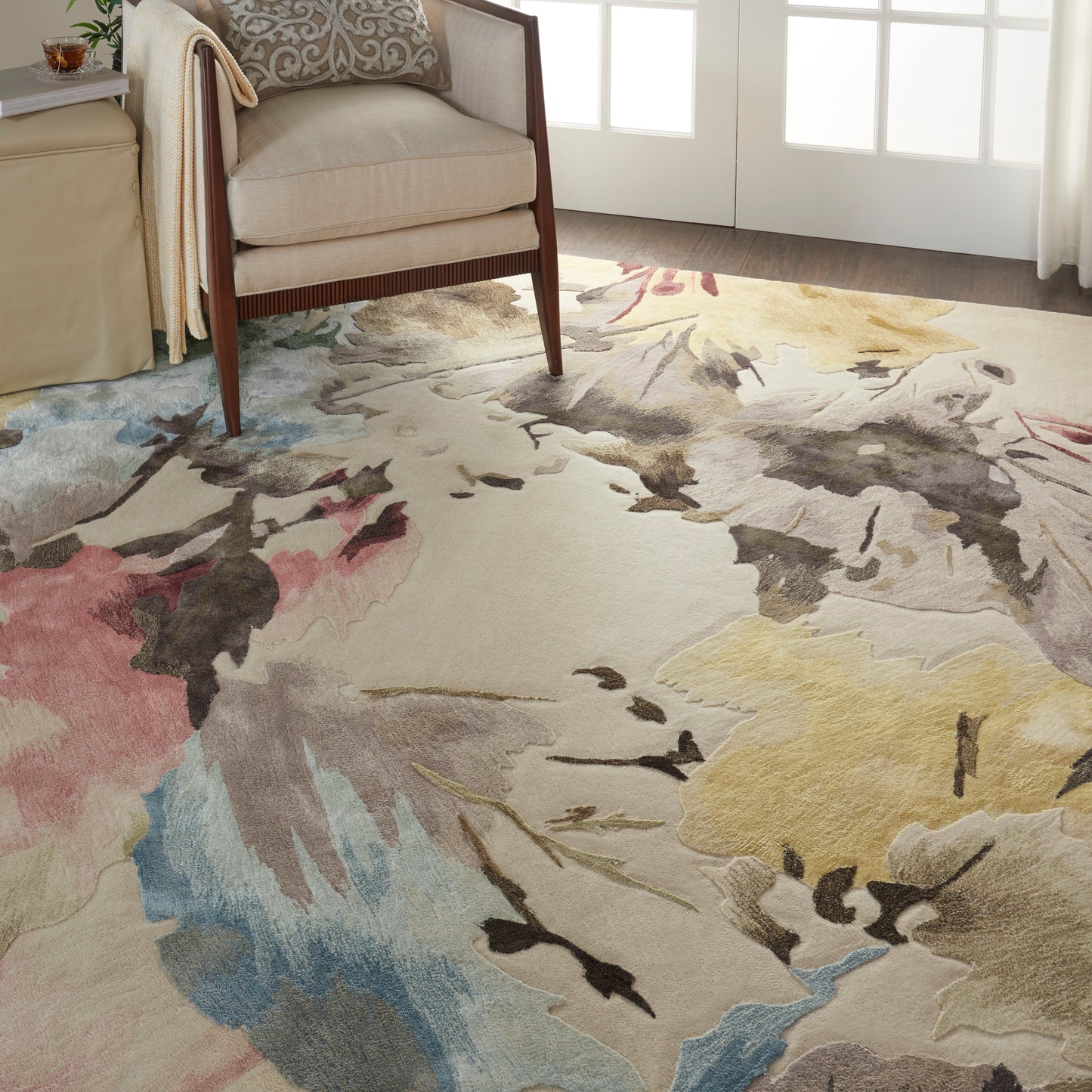 Nourison Home Prismatic  Beige Multicolor  Contemporary