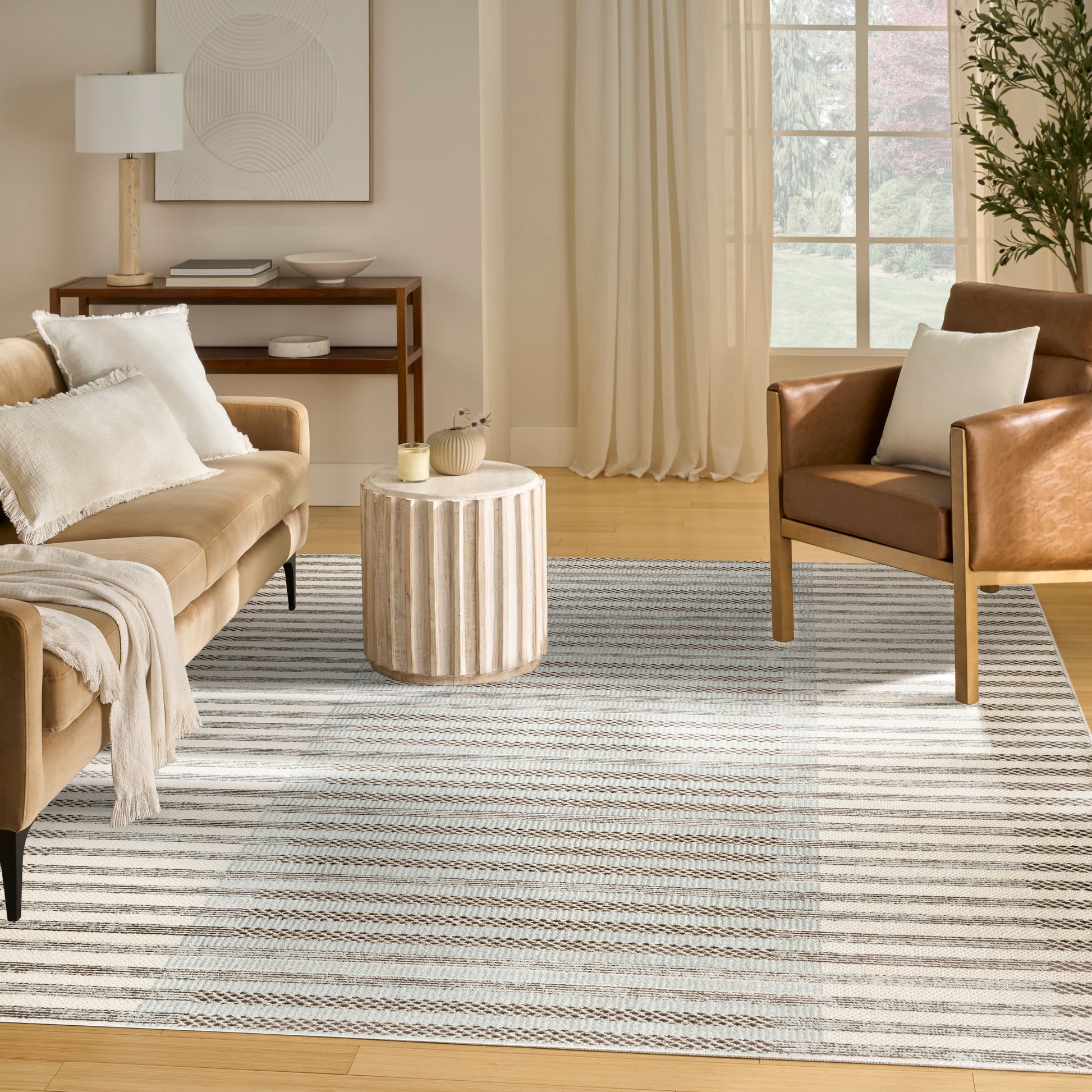 Nourison Home Nordic  Ivory Blue  Contemporary