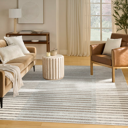 Nourison Home Nordic  Ivory Blue  Contemporary