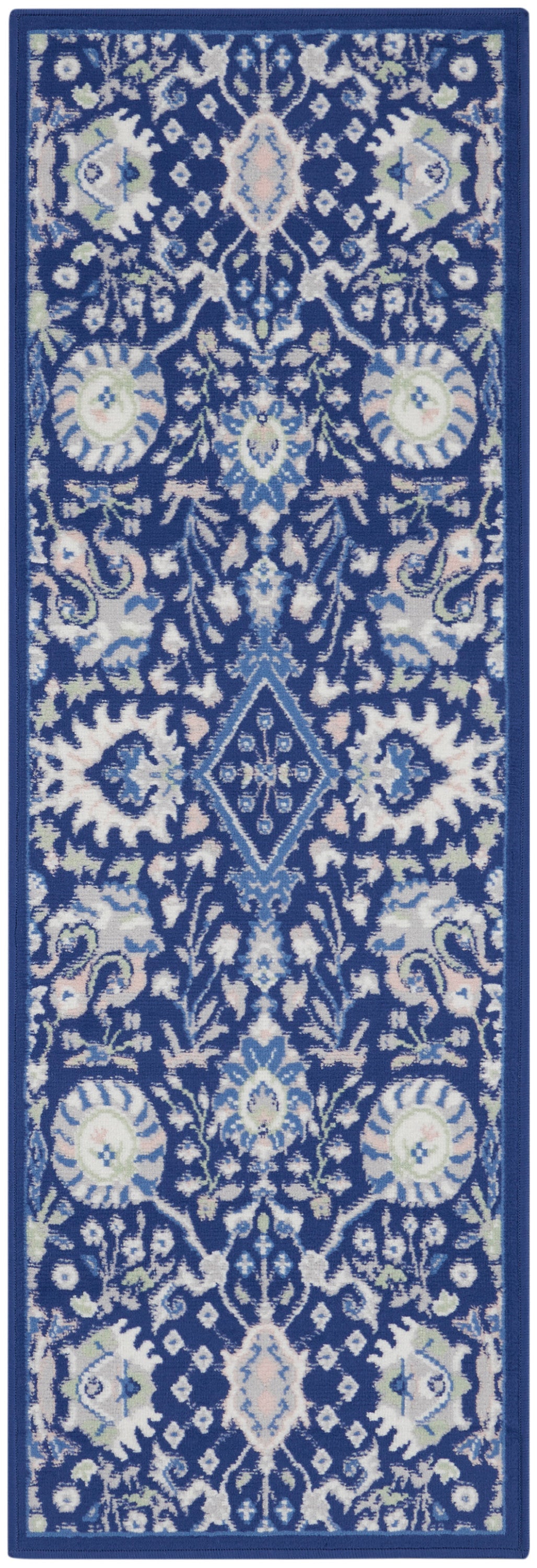 Nourison Home Whimsicle WHS10 Navy Multicolor Traditional Power-loomed Rug
