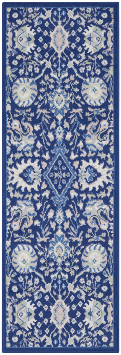 Nourison Home Whimsicle WHS10 Navy Multicolor Traditional Power-loomed Rug