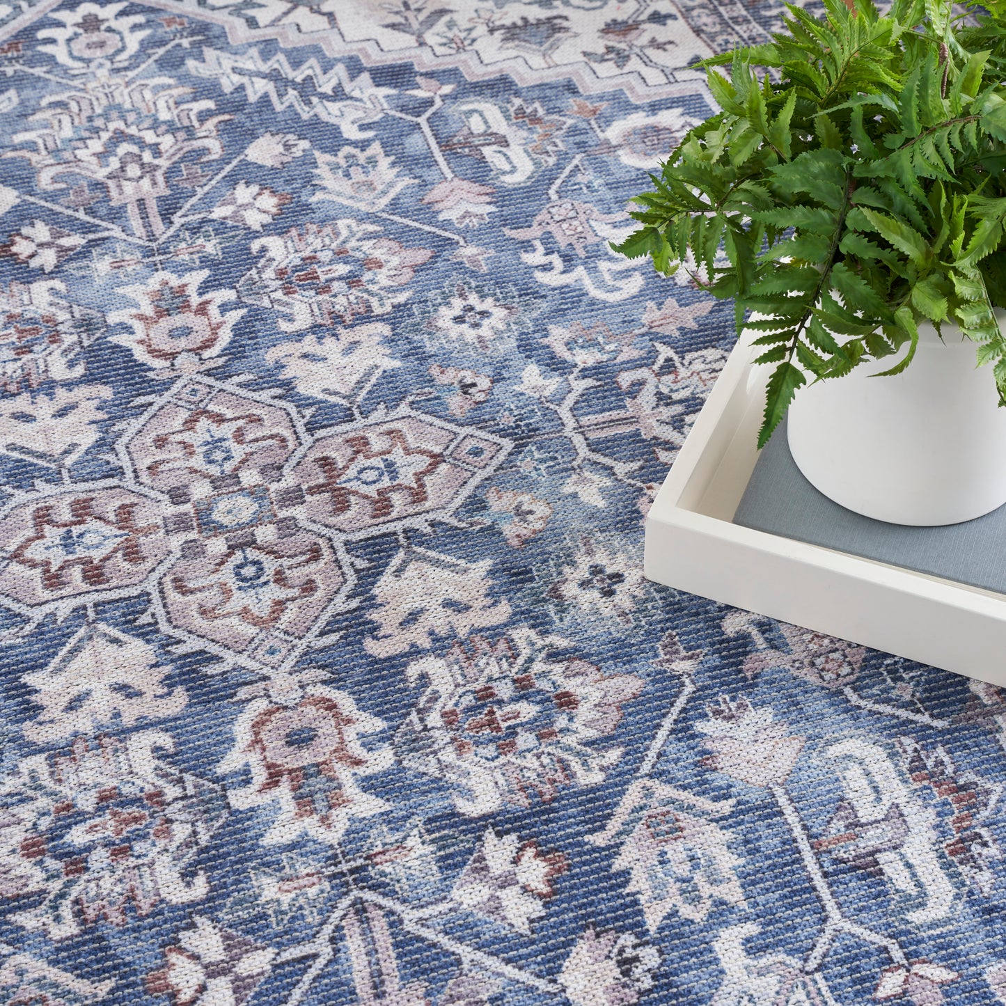 Nourison Home New Concept Washables  Navy Ivory  Traditional