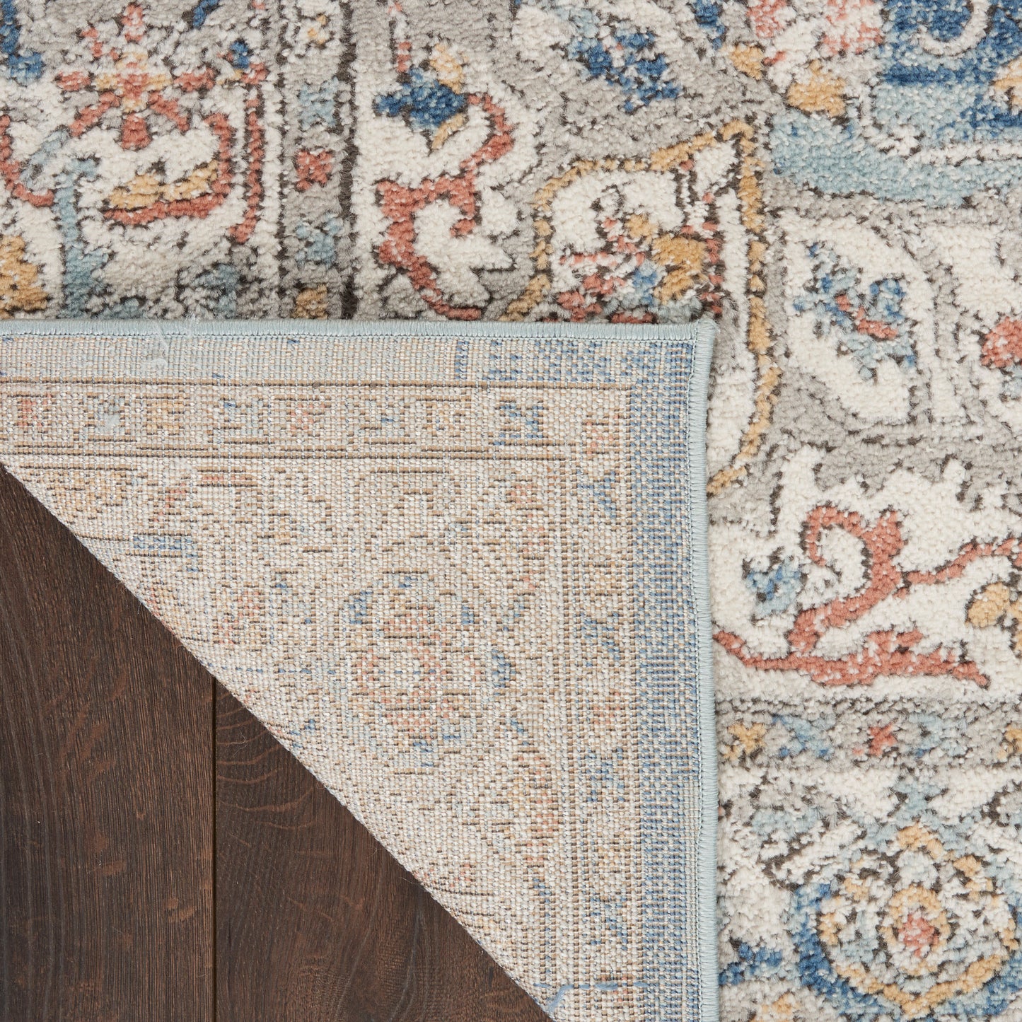 Nourison Home Quarry  Ivory Blue  Traditional