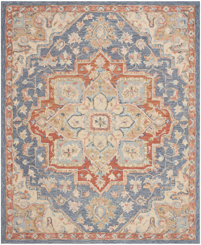 Nourison Home Maison MSO06 Blue Ivory Traditional Hand Tufted Rug