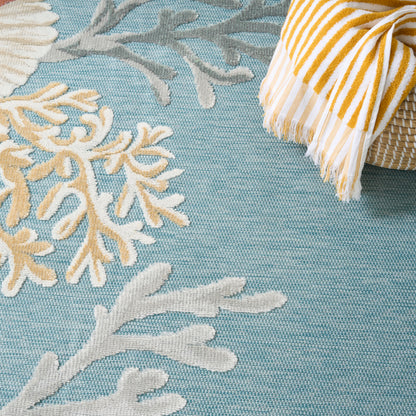 Nourison Home Suncoast  Teal Multicolor  Contemporary