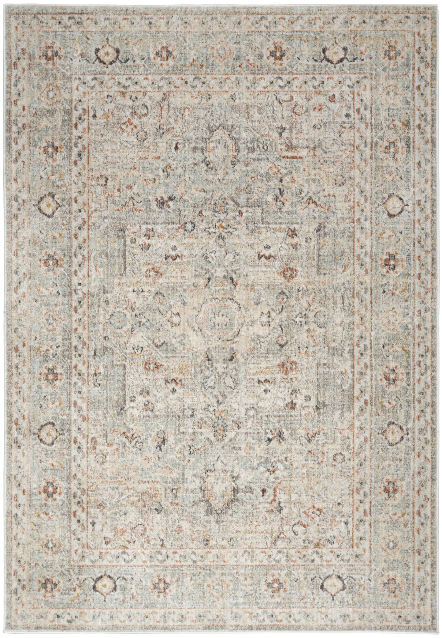 Nourison Home Oushak Home OUS02 Light Grey Traditional Loom-woven Rug