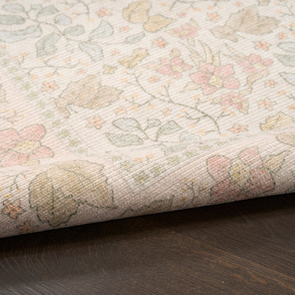 Nourison Home Botanical Washables  Beige Multicolor  Contemporary