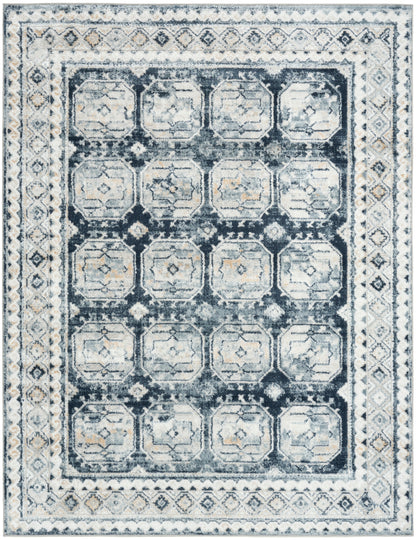 Nourison Home Dekor DEK01 Grey Navy Traditional Machine Woven Rug