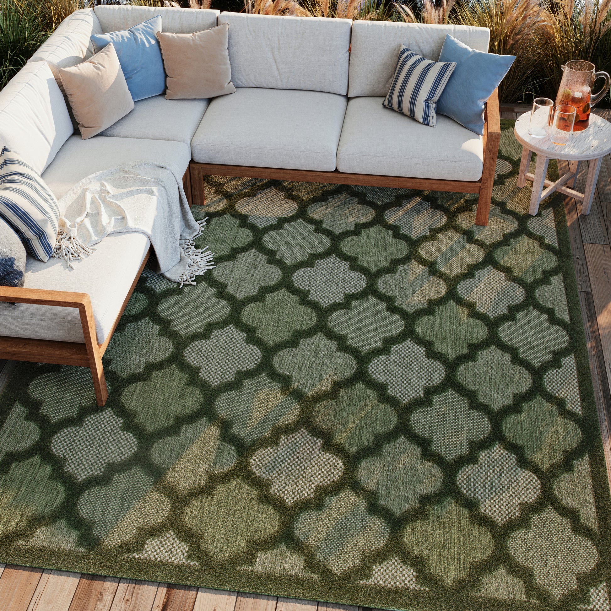 Nourison Home Easy Care  Green  Contemporary