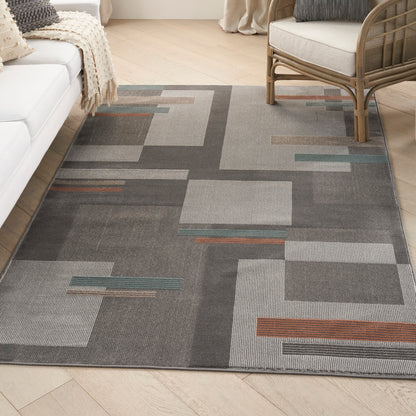 Nourison Home Thalia  Grey Multicolor  Contemporary
